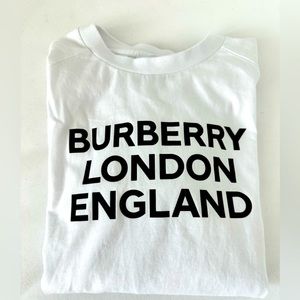Kids Burberry long sleeve white tee Size 8